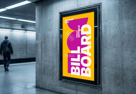 Subway Billboard Mockup