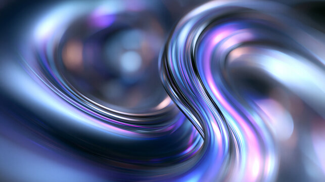 Abstract Metallic Wave Background in Blue and Purple Tones