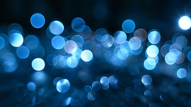 Blue Bokeh Lights Glowing Abstract Festive Background