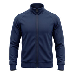 Dark blue zipper sports track jacket mockup © BTG