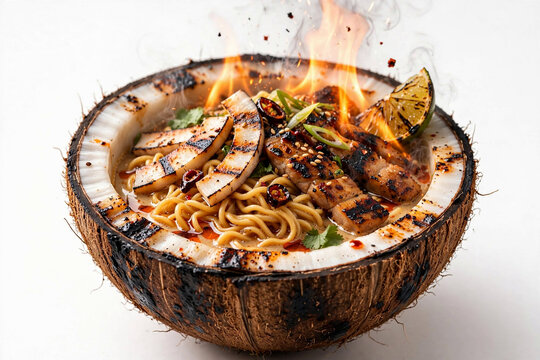 Grilled Coconut x Ramen (Flaming)