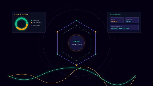 Futuristic Motion Data Visualization with Dynamic Graphs and Digital Interfaces.