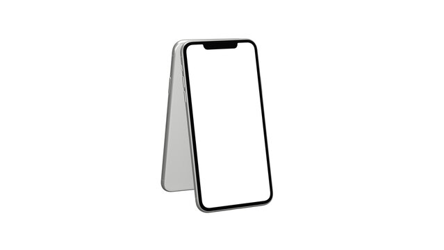 Two Smartphones Leaning Against Each Other Mockup