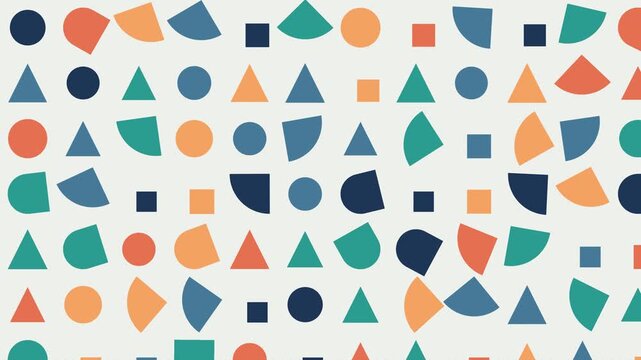 Colorful Geometric Shapes Motion Background with Dynamic Pattern for Creative Design.