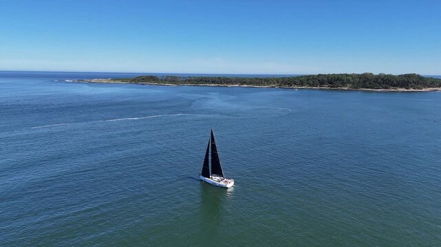 Gorriti Island At Punta Del Este In Maldonado Uruguay. Island Skyline. Beach Landscape. Native Vegetation. Gorriti Island In Punta Del Este In Uruguay. Nature Seascape.