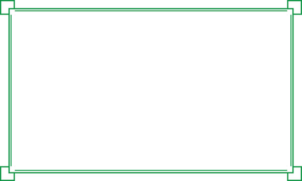 Vintage Green Line Border Horizontal Frame