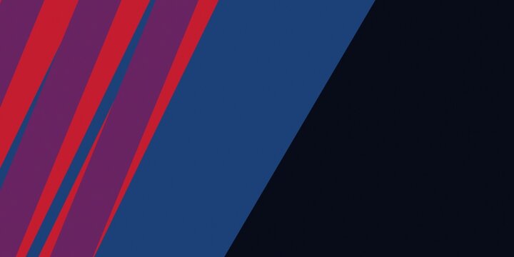 Diagonal abstract pattern with red blue and black stripes.