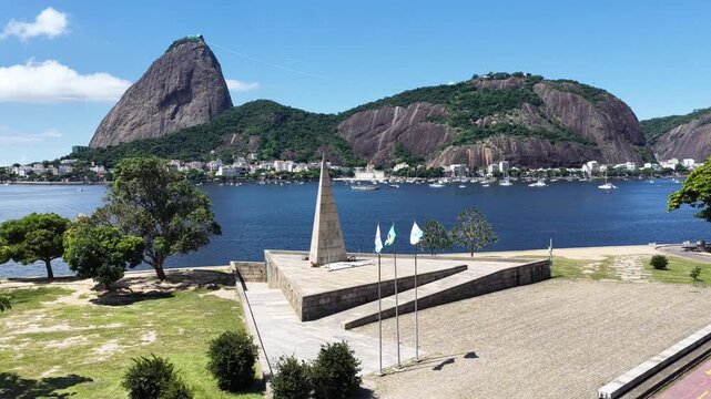 Rio De Janeiro Skyline In Rio De Janeiro In Brazil. Estacio De Sa Monument. Downtown District. Guanabara Bay Skyline. Rio De Janeiro Skyline In Rio De Janeiro In Brazil. Beautiful Cityscape. 