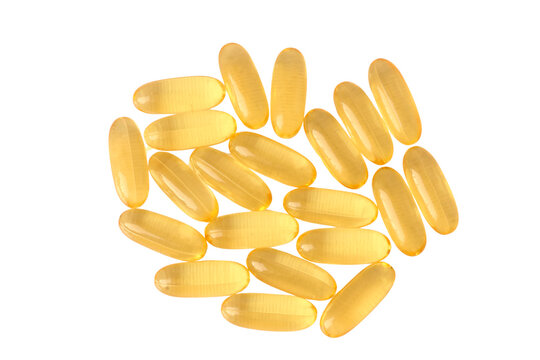 omega 3 fish oil capsules, golden soft gel supplement, png, isolated on transparent background