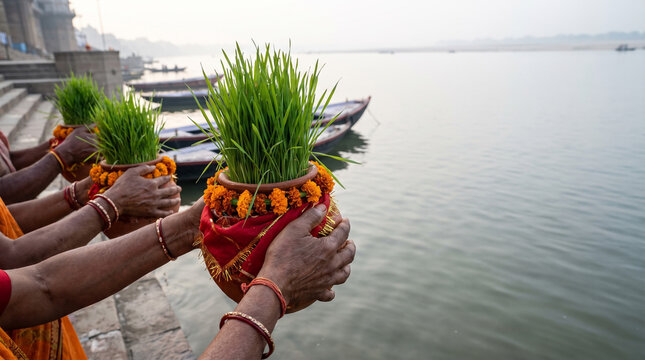 Jaware wheatgrass immersion ritual after Navratri festival