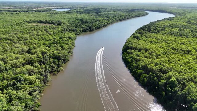 Parnaiba Delta At Araioses In Maranhao Brazil. Nature Scenery. Brazilian Delta Of The Americas. Parnaiba Delta At Maranhao. Winding River. Beach Landscape. Vacations Travel. Brazil Northeast.