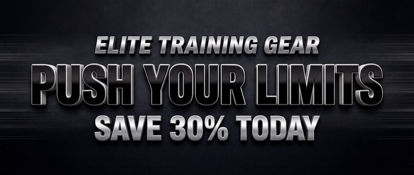 Elite training gear push your limits promotional sale banner with training