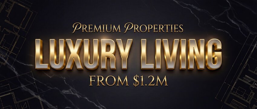 Luxury living premium properties real estate advertisement with property