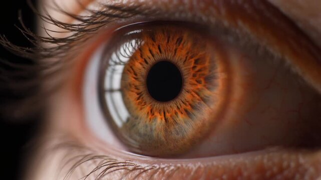 Extreme macro footage of a single beautiful healthy human copper-colored iris for world sight day