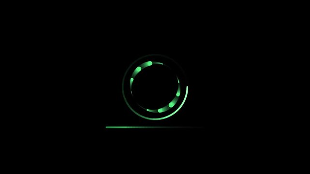 Green circular loading icon animation with subtle motion on dark background for digital progress indicators