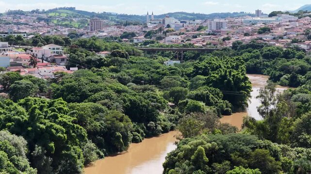 Rio Pardo Skyline Of Sao Jose Do Rio Pardo In Sao Paulo Brazil. Downtown Cityscape. Pardo River Landscape. Church Background. Sao Jose Do Rio Pardo In Sao Paulo Brazil. Beautiful Skyline.