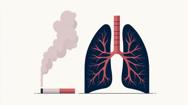 Lung health and smoking dangers presented in simple graphic format
