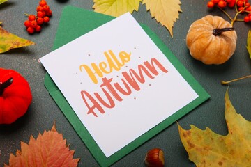 thanksgiving card with autumn leaves © Liza