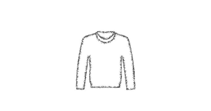 Sketch sweater icon animation - smooth progressive reveal