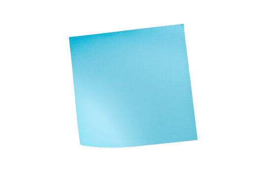 Simple cyan square sticky note isolated on transparent background