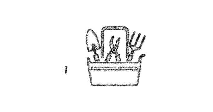 Sketch garden toolkit icon animation - smooth progressive reveal