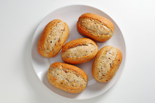 Fresh Grain Buns on Plate