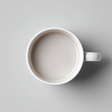 white coffee mug top view isolated beverage design element
