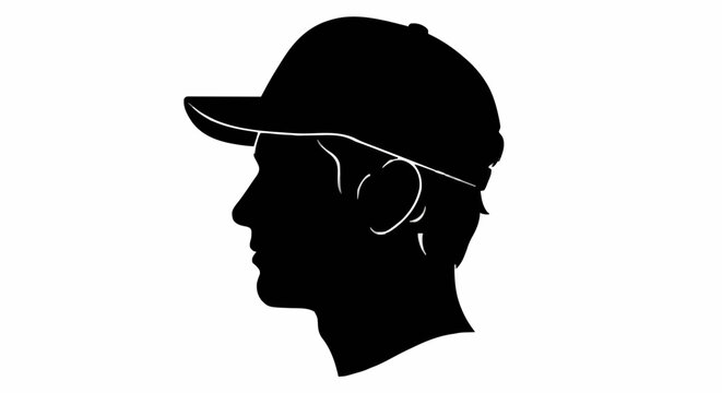 man in cap silhouette vector