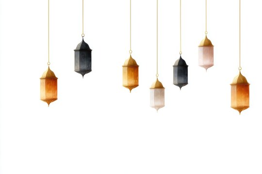 elegant ramadan lanterns on white background festive islamic design