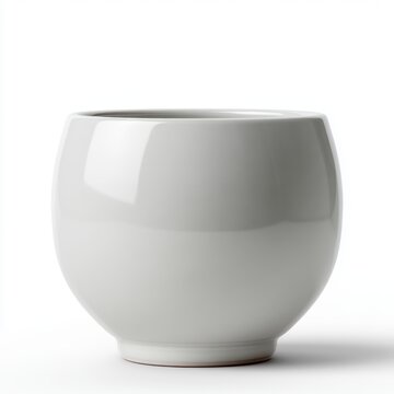minimal ceramic plant pot, modern indoor decor, isolated background