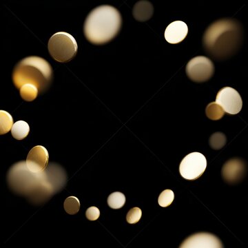 3d icon gold bars floating circle pattern isolated transparent background