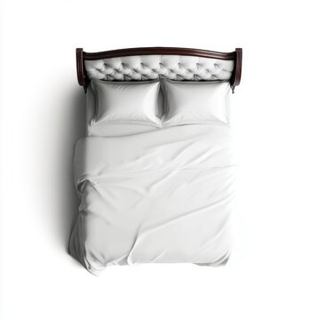 bed furniture top view isolated PNG interior design element