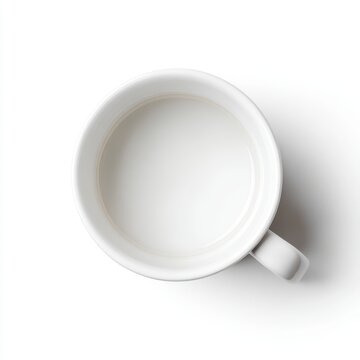 white coffee mug top view isolated beverage design element