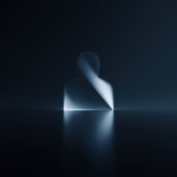 minimal translucent glass user avatar icon digital profile symbol