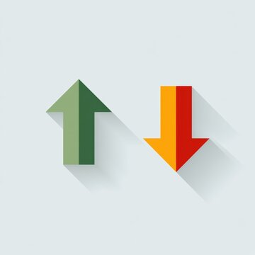 Uptrend and downtrend arrow icon set for business growth and decline