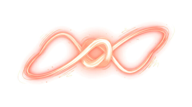 Hand Drawn Style Trail Knot Orbital Wave Loop Luminous Effect Overlay Cutout with Real Transparency