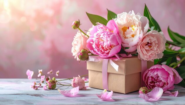 Mother Day flowers with gift box