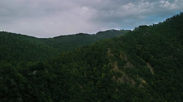 Aerial View of Starhrad Castle Ruins and V&aacute;h River Valley, Slovakia &ndash; 4K