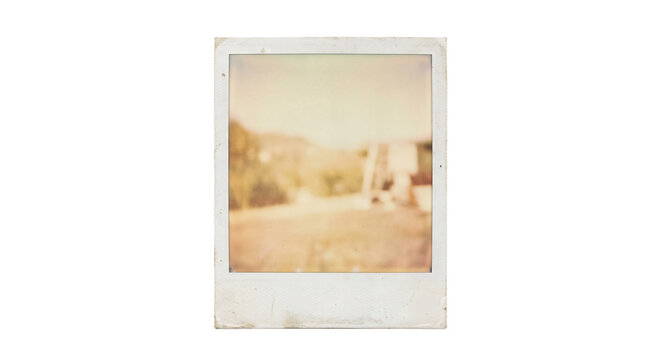 Vintage instant photo with faded colors and aged paper texture