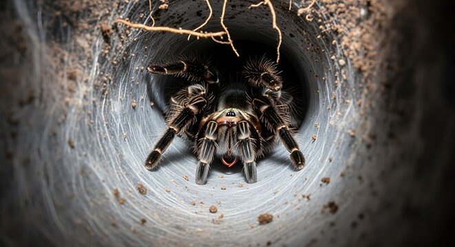 spider on a wooden background