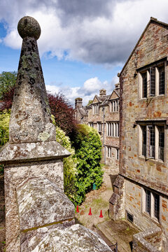 Historic Gabled Estate Architecture and Servants Wing Facade