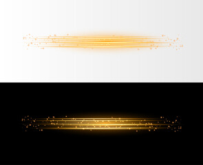 Glowing golden light streak on transparent background for digital design and motion graphics © Design Hub