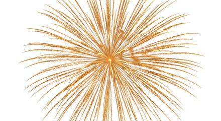 Obraz premium Golden sparkling firework burst against a clean white background