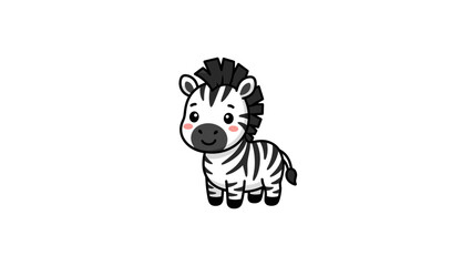 Obraz premium Cute cartoon zebra illustration for kids education.