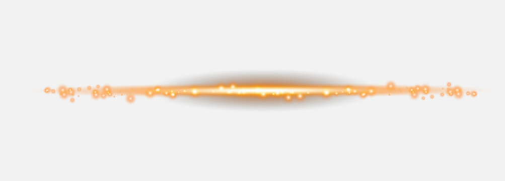Sparkler wedding send-off trail with golden glowing Particle light streaks on transparent background