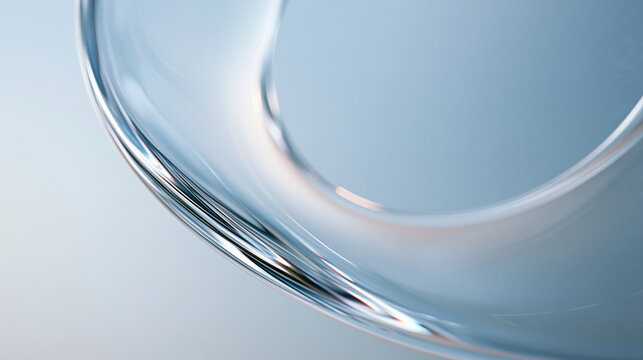 Macro View of Soft Contact Lens on Light Blue Background