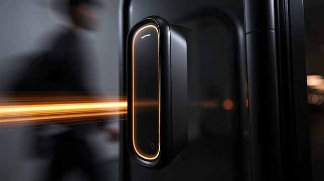 Smart Lock Access Control Device on Modern Door