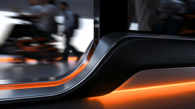 Futuristic Vehicle Interior Detail with Ambient LED Glow