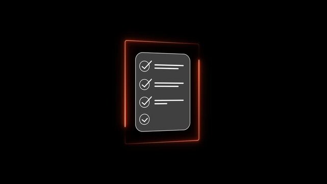 Digital checklist and task management concept with online to-do list on a laptop, featuring workflow optimization, project tracking, business planning, 4k motion video. on transparent animated.
