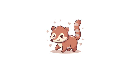 Fototapeta premium Cute red panda character illustration.
